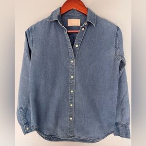 Everlane Women’s 100% Cotton Denim Button Down Shirt | Size 00 (XS)